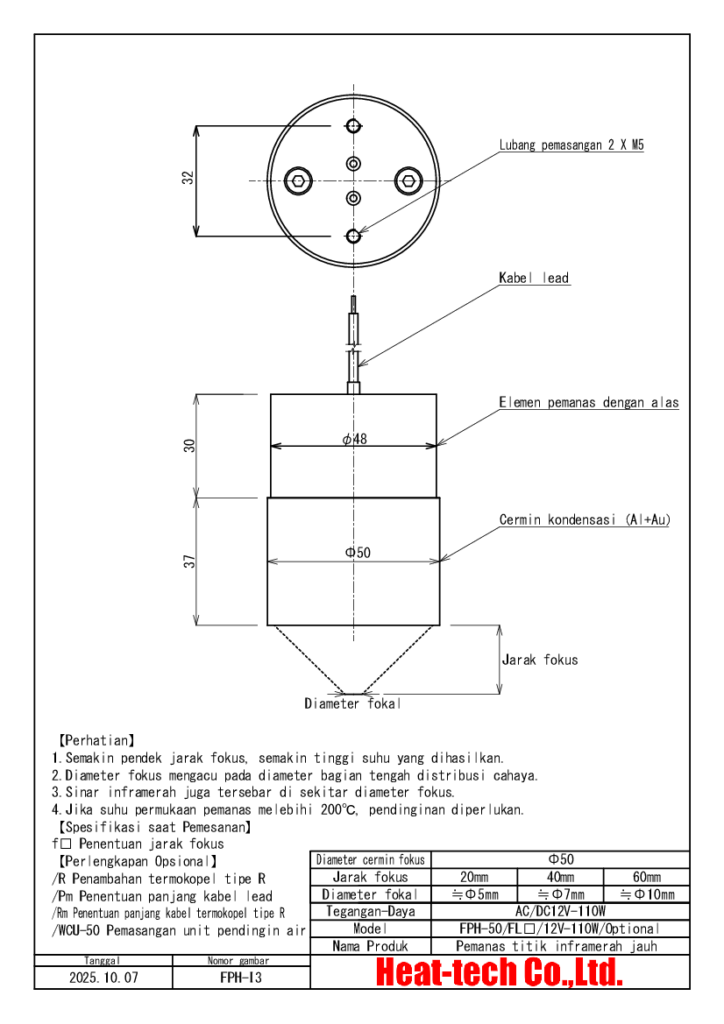 6.Gambar Dimensi FPH-50